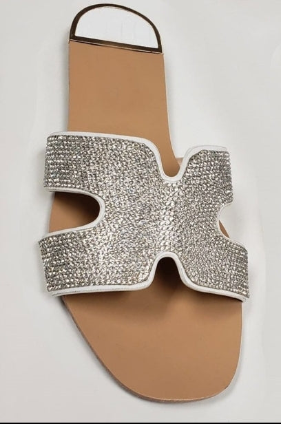 Sandals with rhinestones