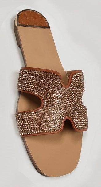Sandals with rhinestones